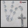 oval heavy bead with pattern in chain religious rosary